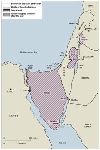 Israel and the Occupied Territories which it took over in 1967. The Sinai Peninsula has since been given back to Egypt. 
